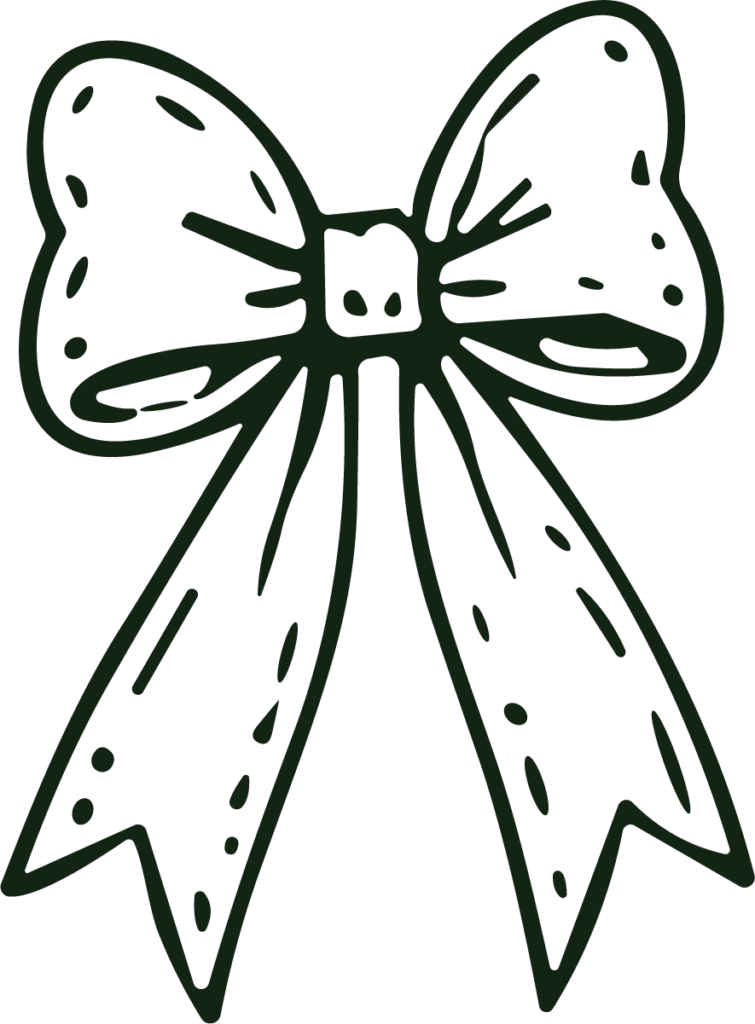 Bow Ribbon SVG Sketched Outline Vector