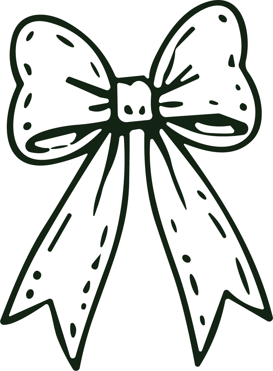 Bow Ribbon SVG Sketched Outline Vector - Image 1