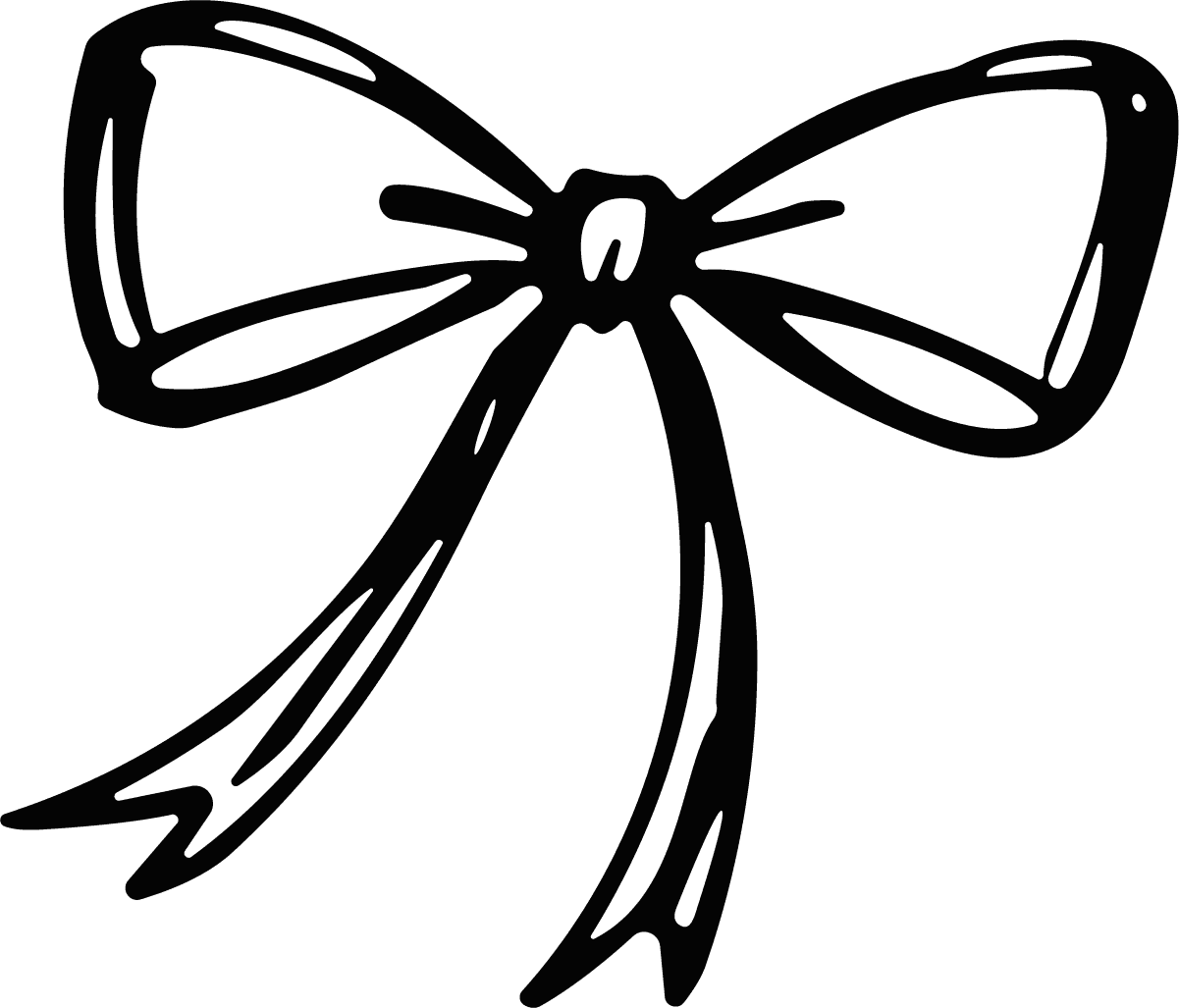 Bow Ribbon SVG Sketchy Outline Vector - Image 1
