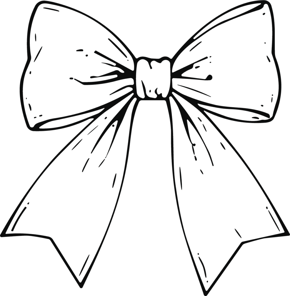 Bow Ribbon SVG Bold Outline Vector