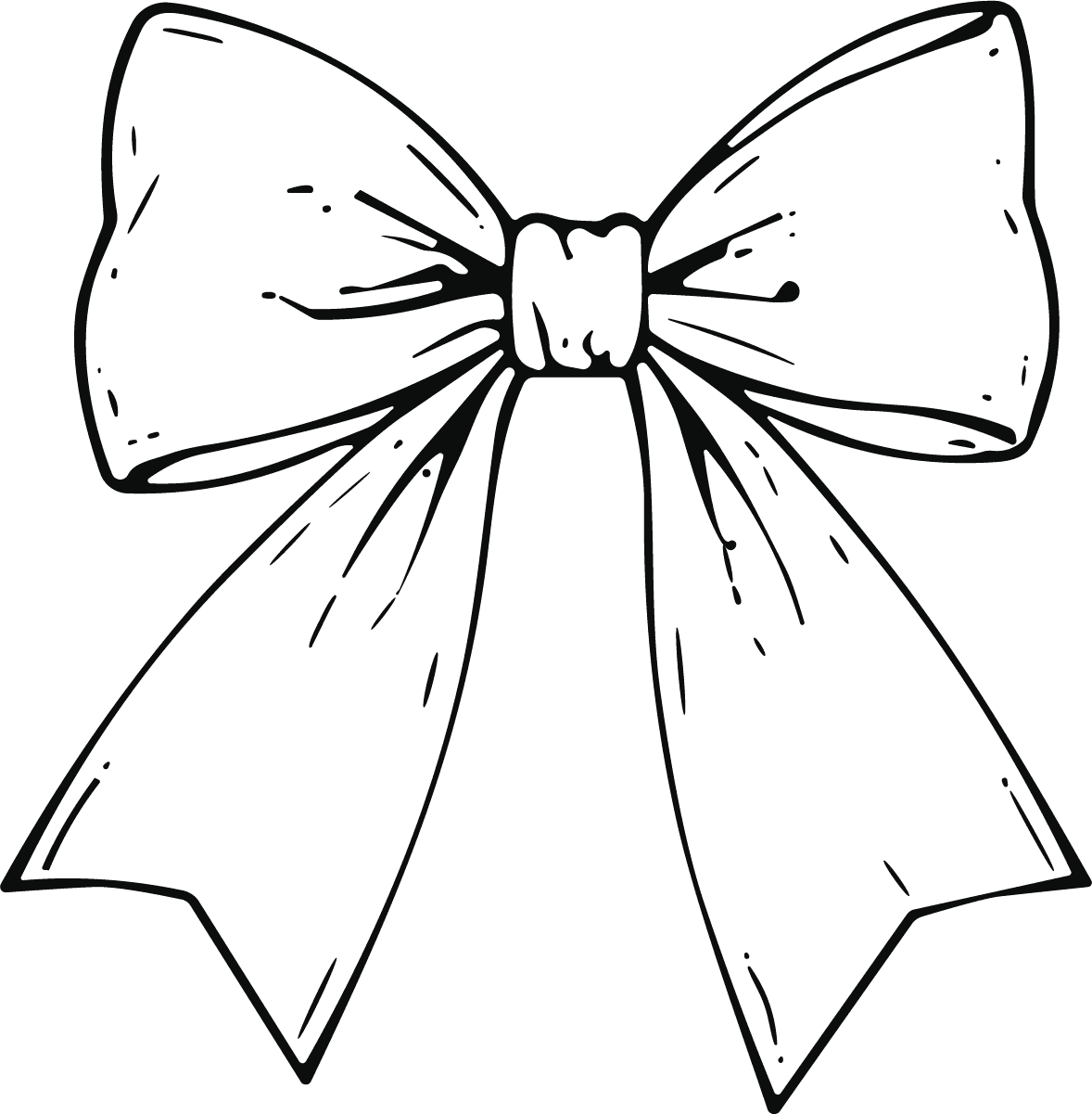Bow Ribbon SVG Bold Outline Vector - Image 1