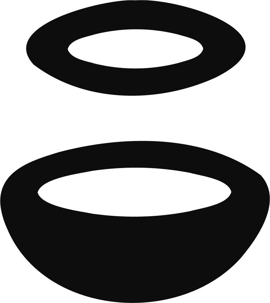 Bowl and Ring SVG Bold Silhouette Vector