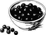 Bowl Of Blueberries Bold Monochrome Vector