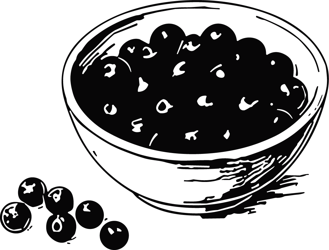 Bowl Of Blueberries Bold Monochrome Vector - Image 1