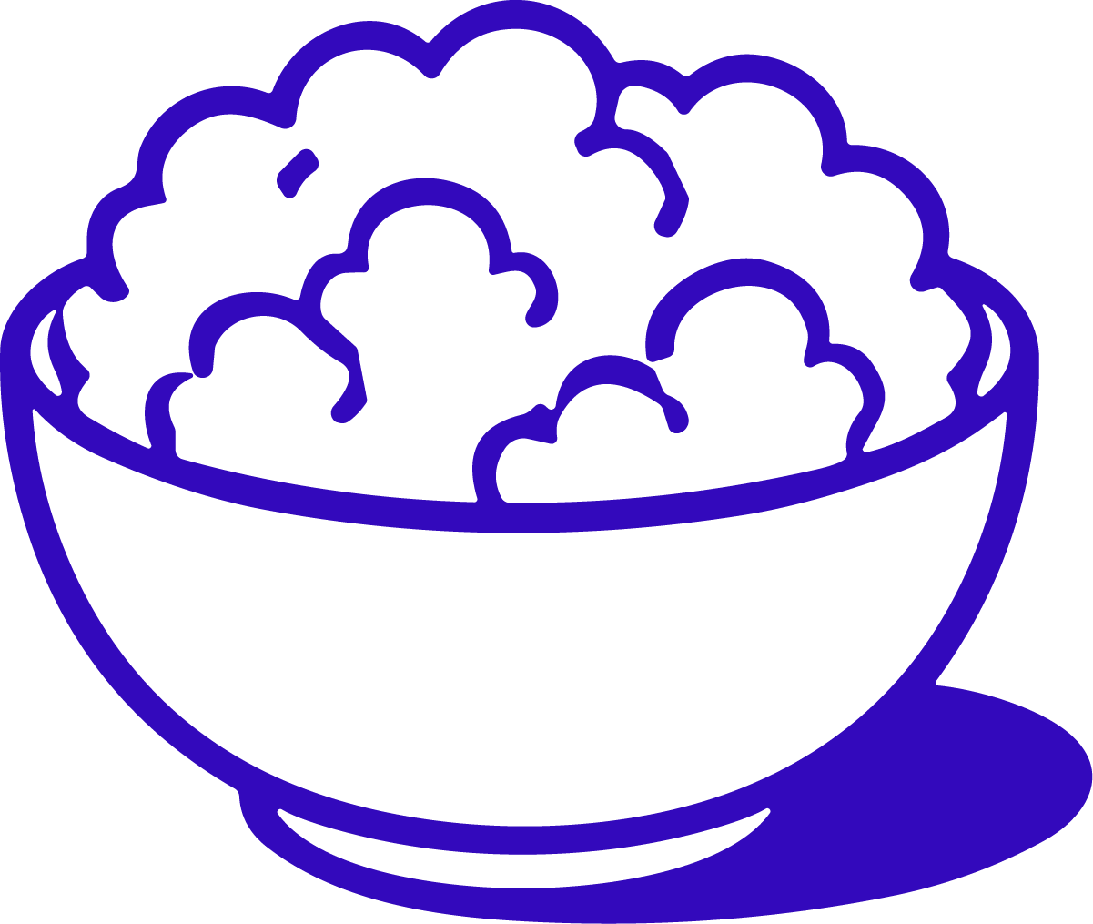 Bowl Of Food SVG Bold Outline Vector - Image 1