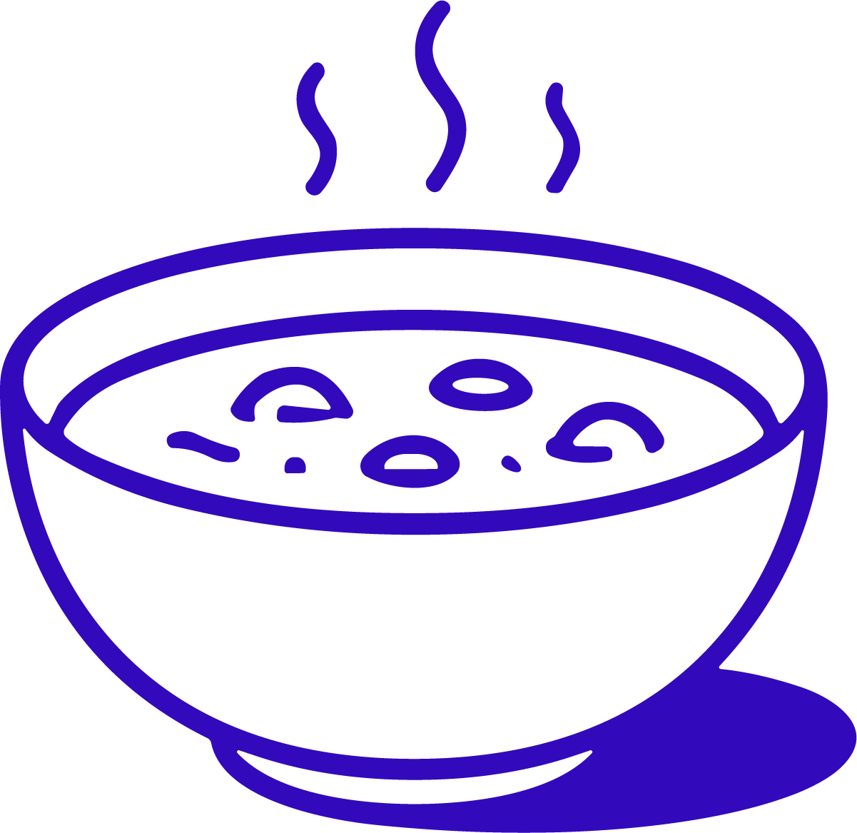 Bowl of Soup SVG Steaming Bold Outline Vector - Image 1