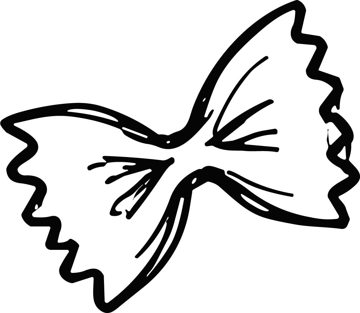 Bowtie Pasta SVG Bold Outline Vector - Image 1