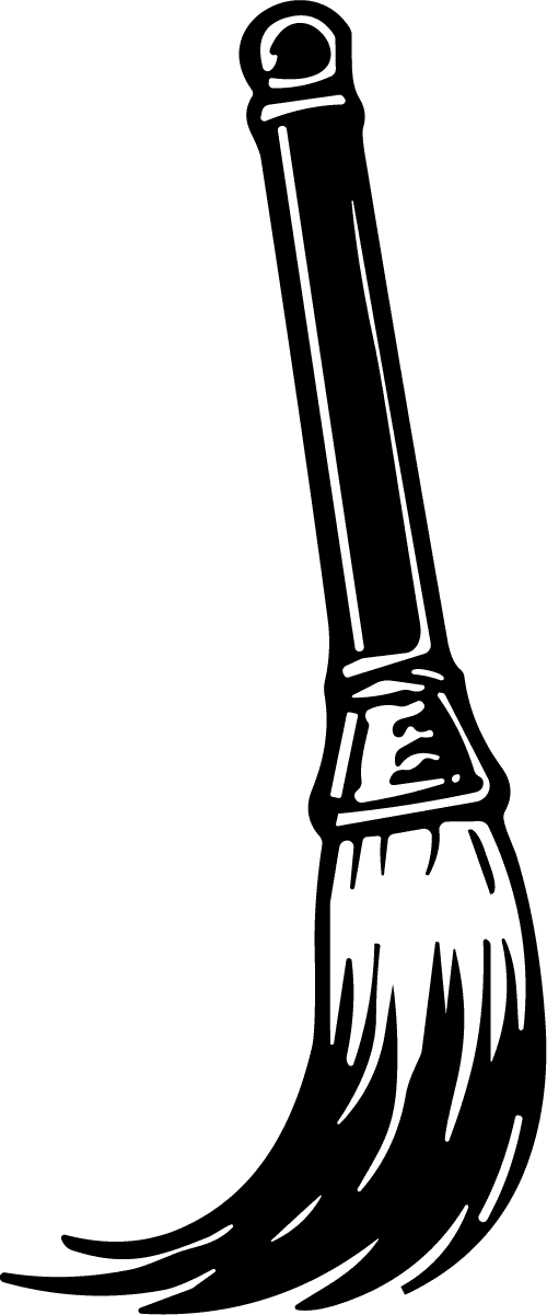 Broom SVG Bold Black Ink Vector - Image 1