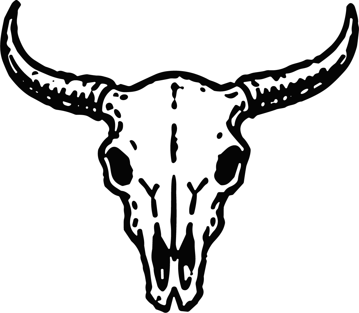 Bull Skull SVG Rustic Western Vector - Image 1