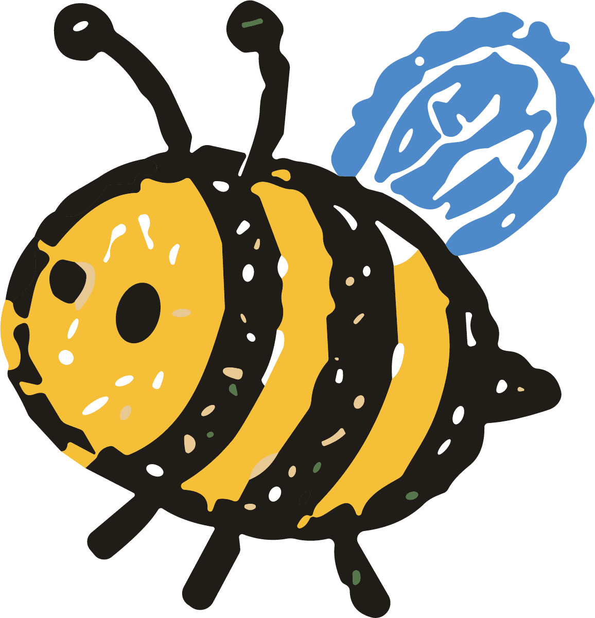 Bumblebee SVG Whimsical Doodle Vector - Image 1