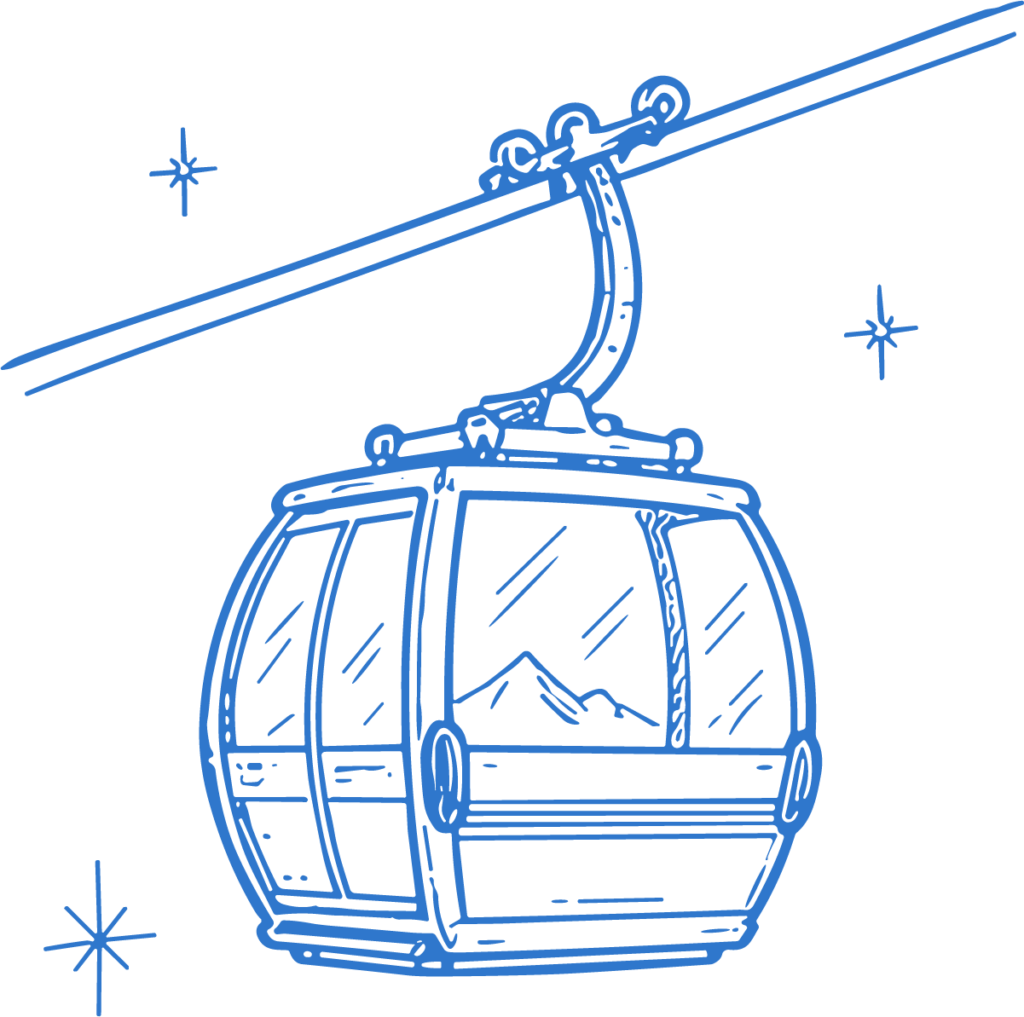 Cable Car Gondola SVG Alpine Sketch Vector
