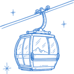 Cable Car Gondola SVG Alpine Sketch Vector