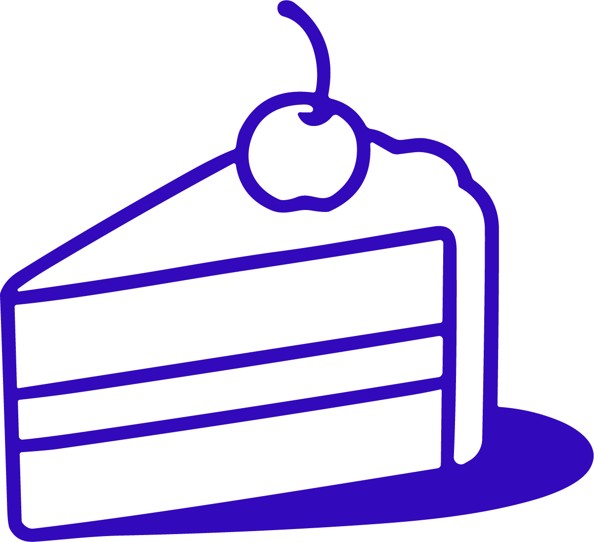 Cake Slice SVG Cherry Topped Vector - Image 1