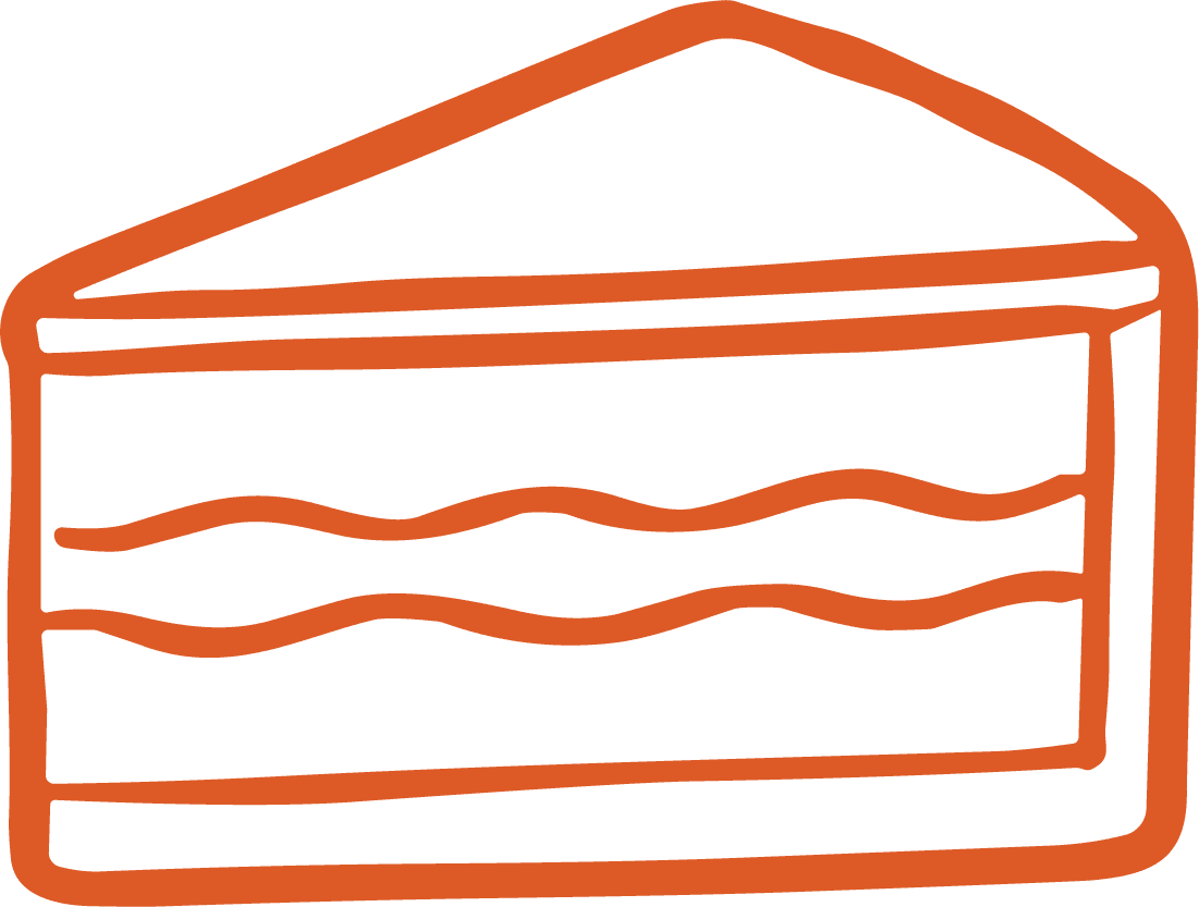 Cake Slice SVG Simple Outline Vector - Image 1