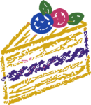 Cake Slice SVG Berry Sketch Vector