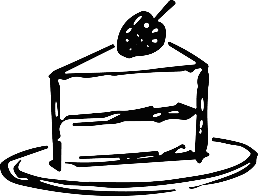 Cake Slice SVG Bold Outline Vector