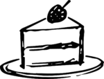 Cake Slice SVG Bold Outline Vector