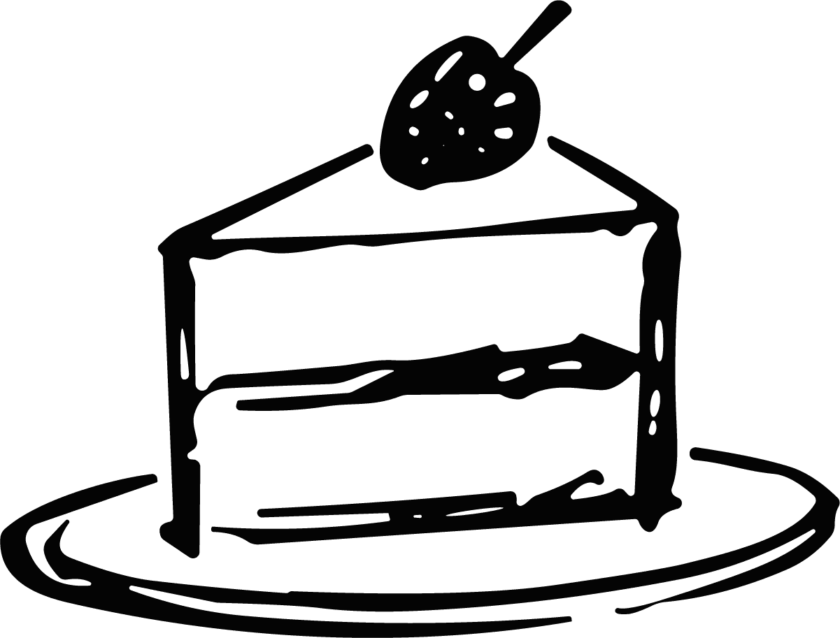 Cake Slice SVG Bold Outline Vector - Image 1