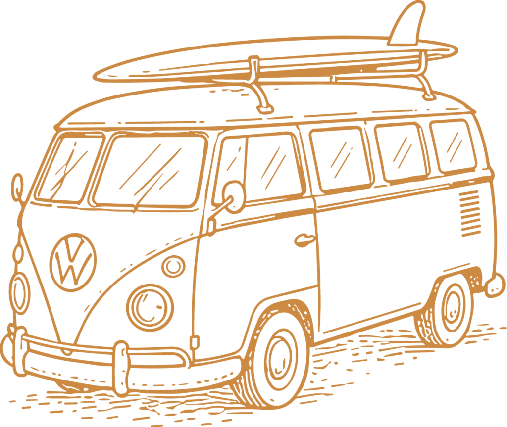 Camper Van SVG Retro Surf Trip Vector
