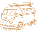 Camper Van SVG Retro Surf Trip Vector
