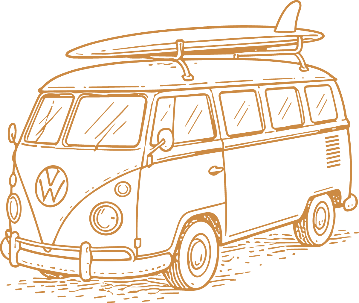 Camper Van SVG Retro Surf Trip Vector - Image 1