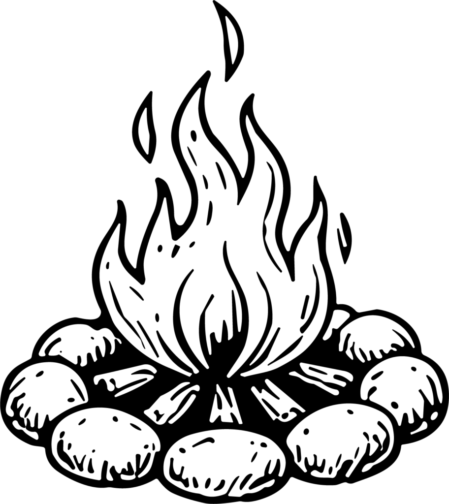 Campfire SVG Bold Outline Vector