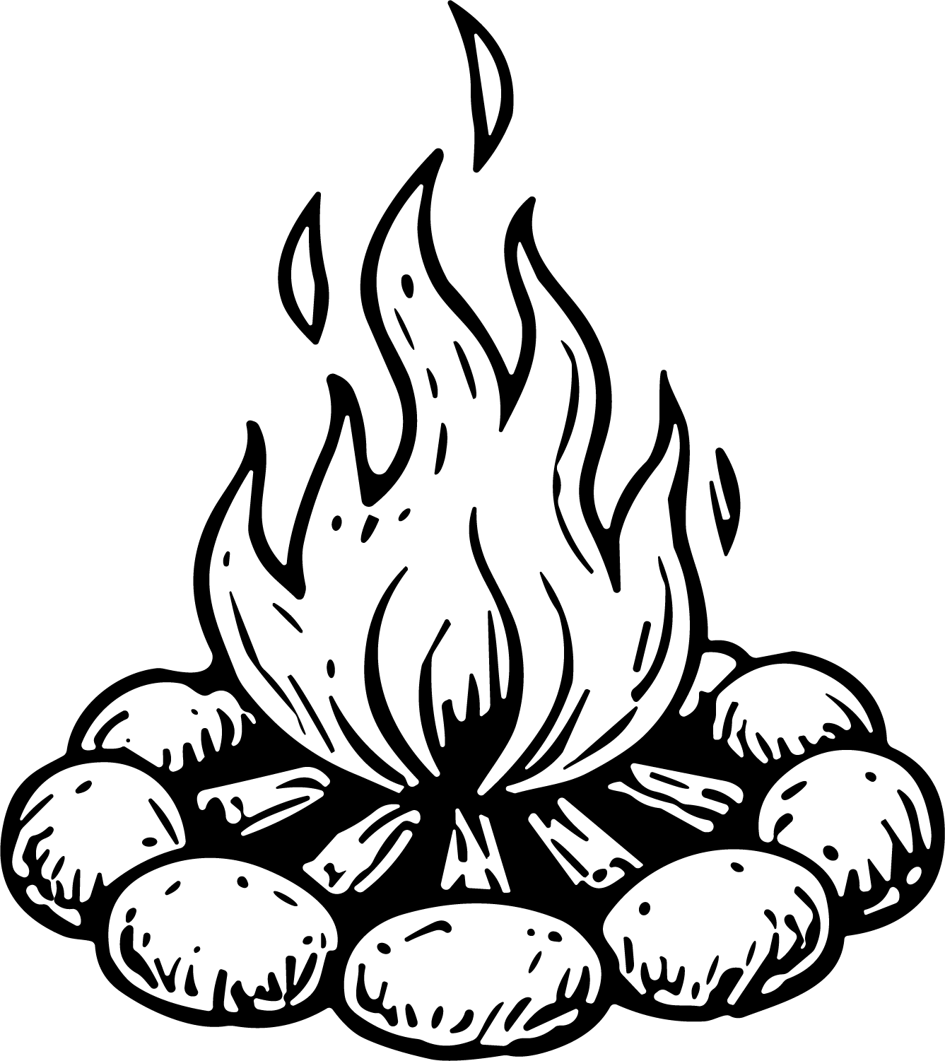 Campfire SVG Bold Outline Vector - Image 1