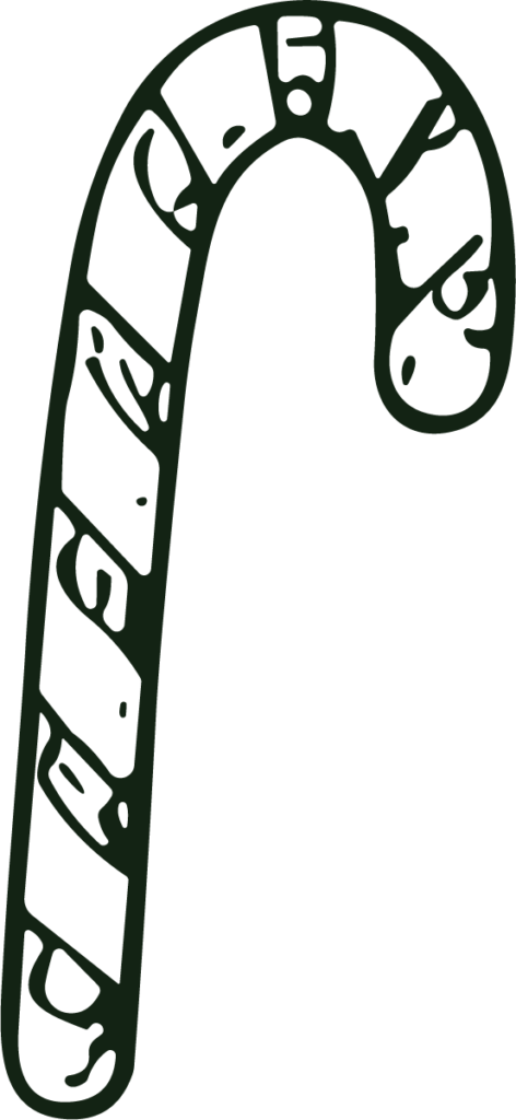 Candy Cane SVG Festive Sketch Vector