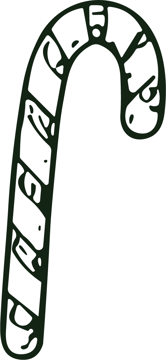 Candy Cane SVG Festive Sketch Vector - Image 1