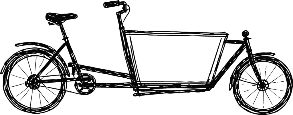 Cargo Bicycle SVG Sketchy Line Drawing Vector