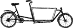 Cargo Bicycle SVG Sketchy Line Drawing Vector