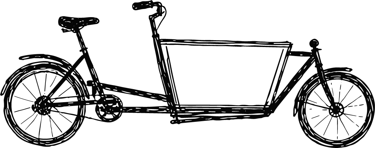 Cargo Bicycle SVG Sketchy Line Drawing Vector - Image 1