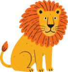 Cartoon Lion SVG Whimsical Sitting Vector