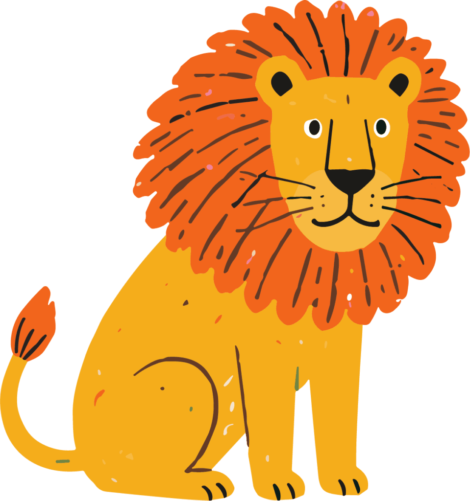 Cartoon Lion SVG Whimsical Sitting Vector