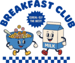 Cereal Bowl Milk Carton SVG Retro Breakfast Buddies Vector