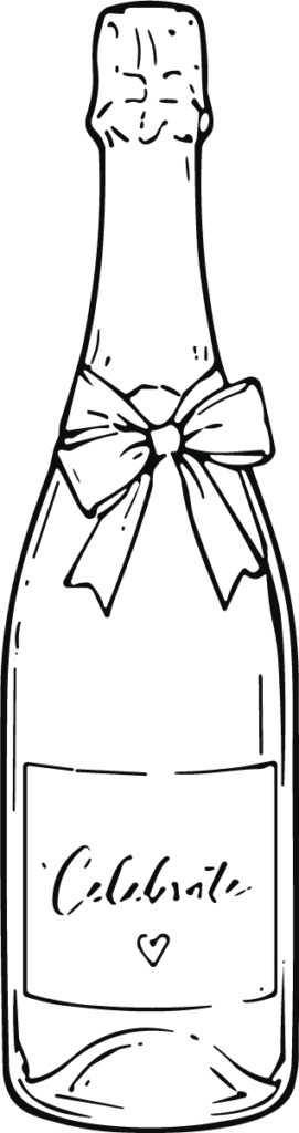 Champagne Bottle SVG Celebratory Bow Vector