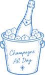 Champagne Bucket SVG Festive Line Sketch Vector