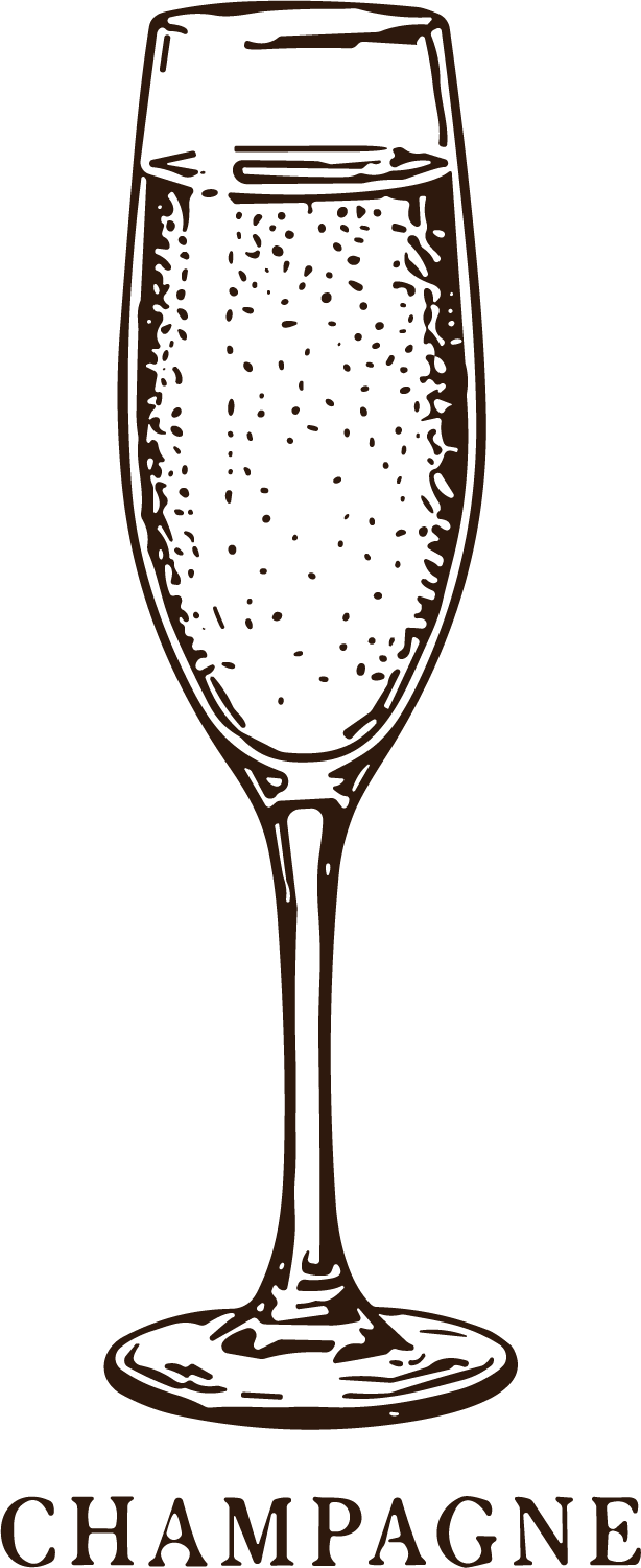 Champagne Glass SVG Bubbly Sketch Vector - Image 1