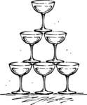 Champagne Glass Tower SVG Elegant Toast Vector
