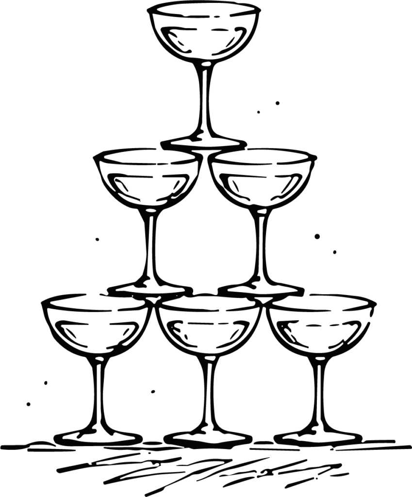 Champagne Glass Tower SVG Elegant Toast Vector