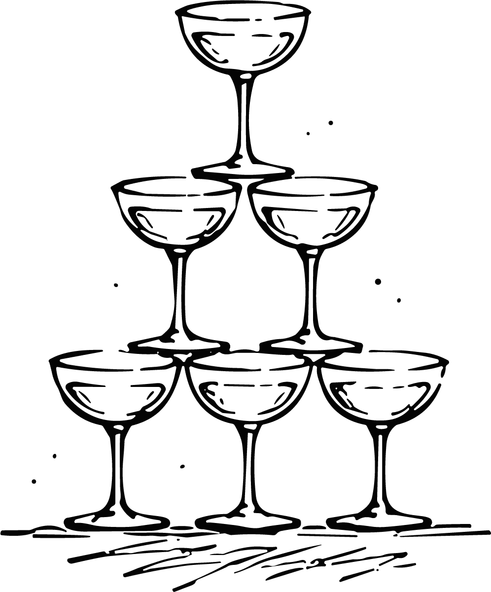 Champagne Glass Tower SVG Elegant Toast Vector - Image 1
