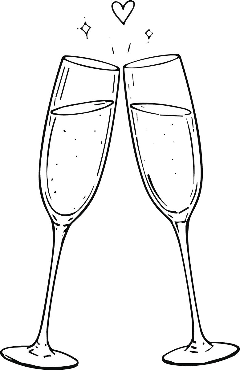 Champagne Toast SVG Celebratory Clink Vector - Image 1