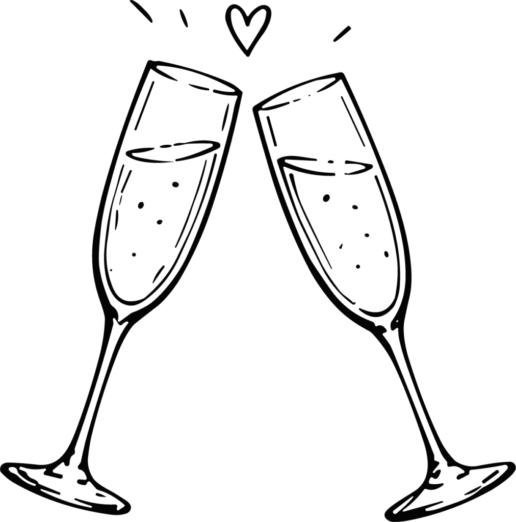 Champagne Toast SVG Bubbly Celebration Vector