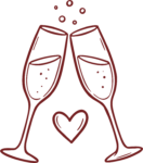 Champagne Toast SVG Romantic Celebration Vector