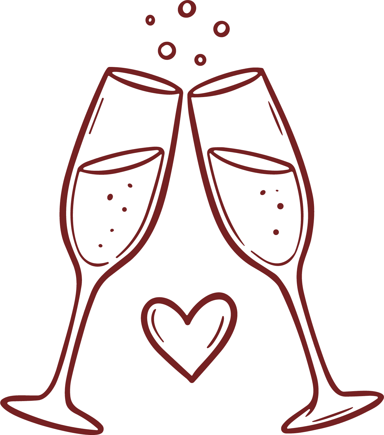 Champagne Toast SVG Romantic Celebration Vector - Image 1