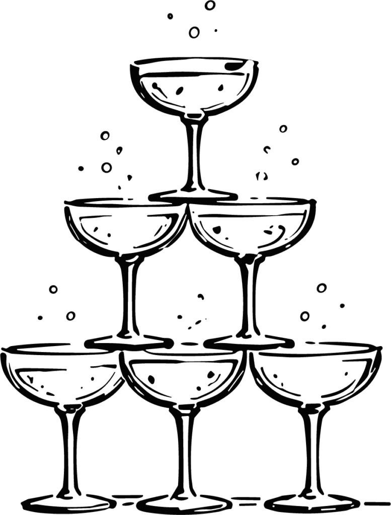 Champagne Tower SVG Bubbly Celebration Vector