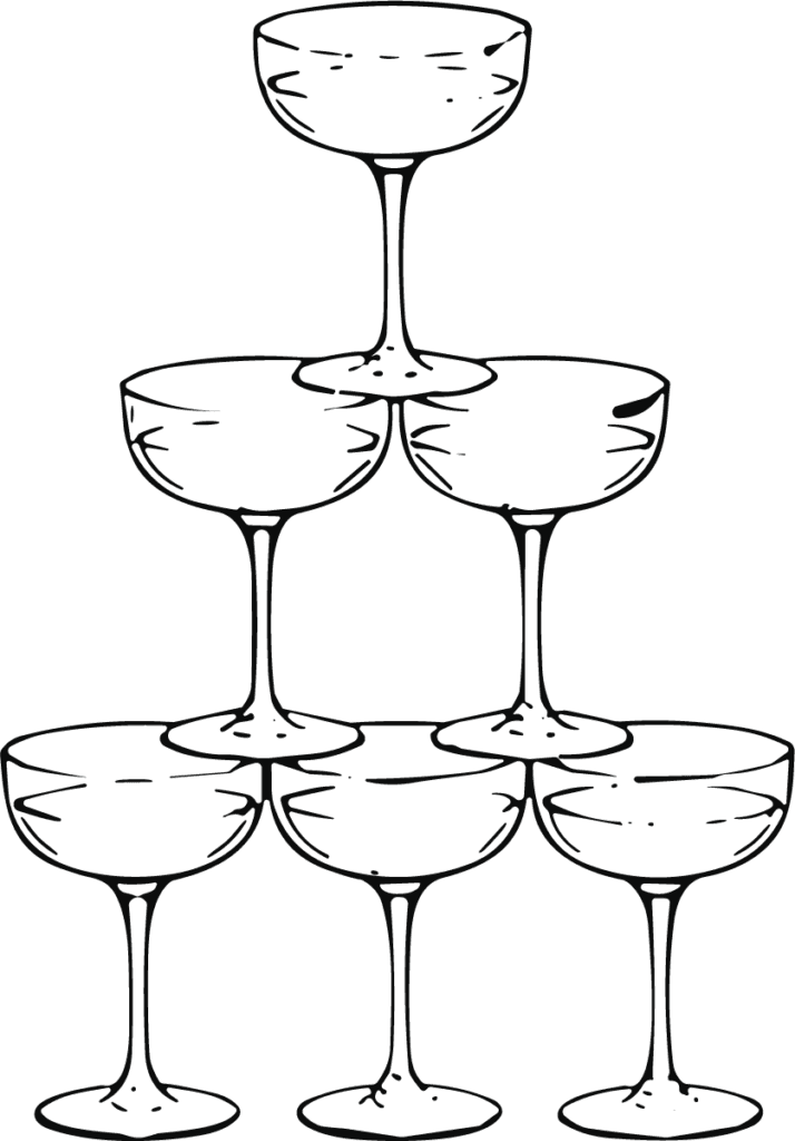 Champagne Tower SVG Elegant Toast Vector