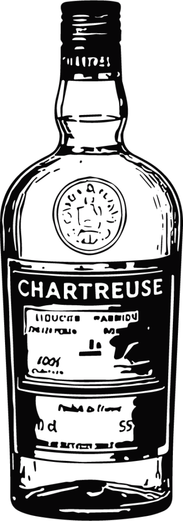Chartreuse Bottle Bold Monochrome Vector