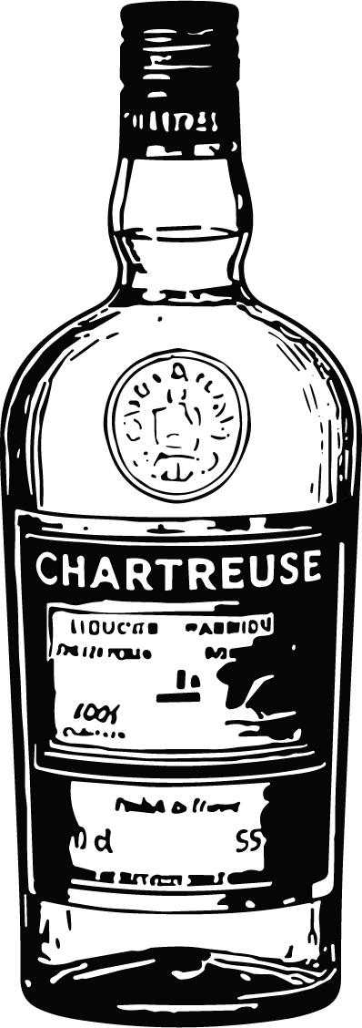 Chartreuse Bottle Bold Monochrome Vector - Image 1