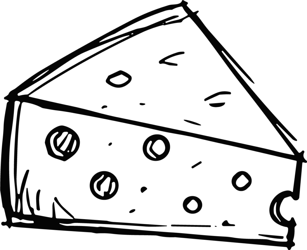 Cheese Wedge SVG Bold Outline Vector